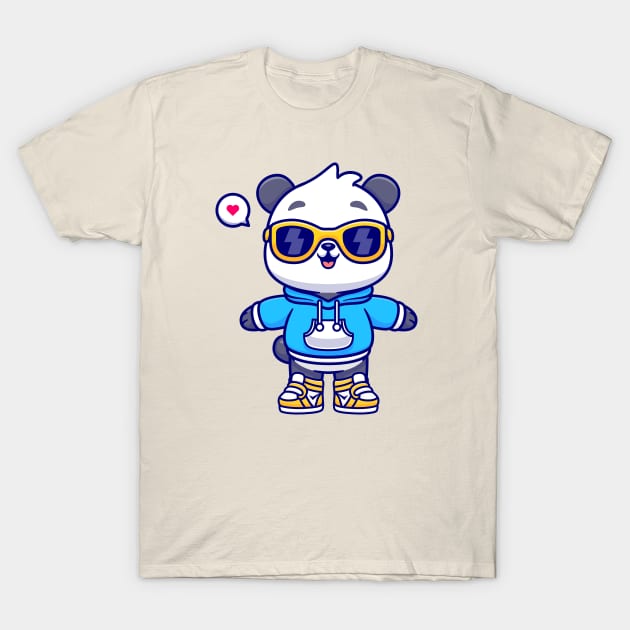 Cute Cool Panda Cartoon T-Shirt by Catalyst Labs